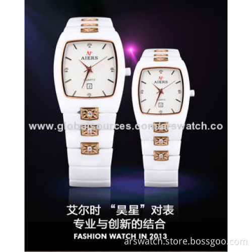 New Fashion Women's Ceramic Watches, Crystal Stones Setting, Waterproof and Japan Movement